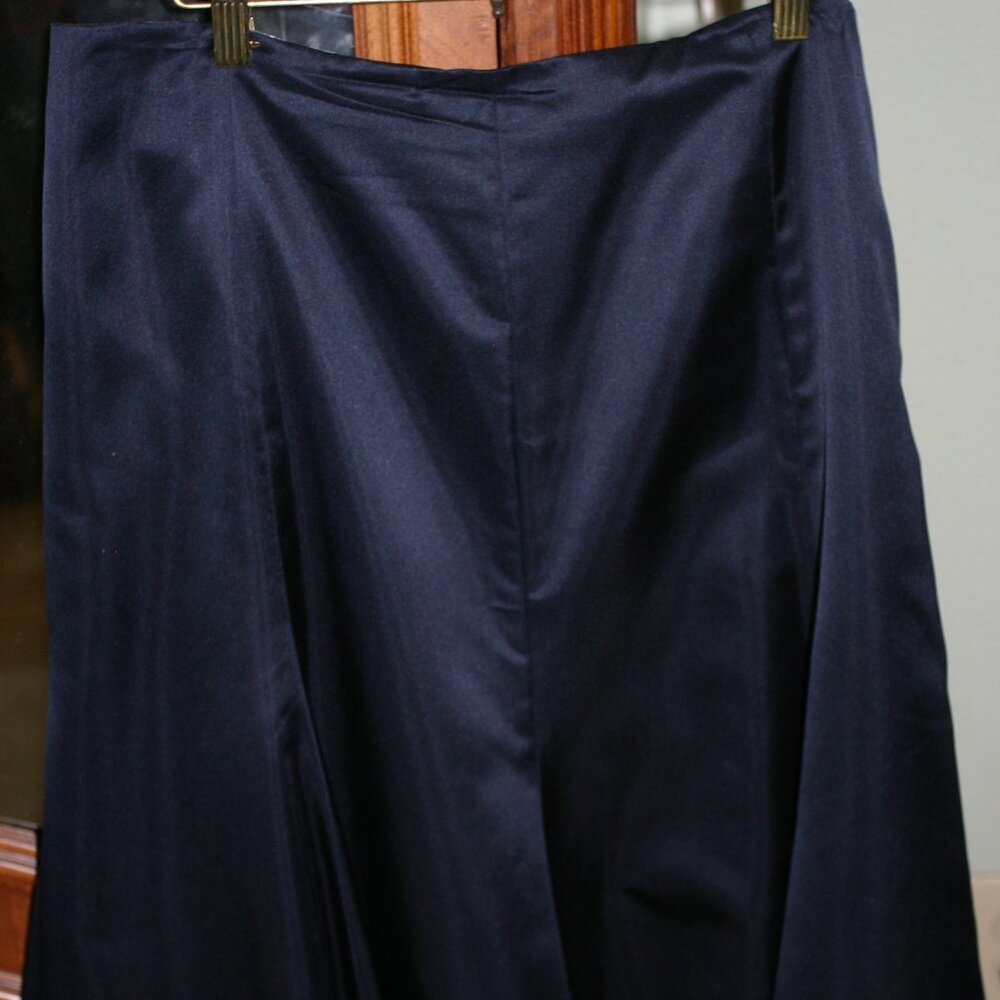 Lauren by Ralph Lauren navy silk maxi skirt, size 14